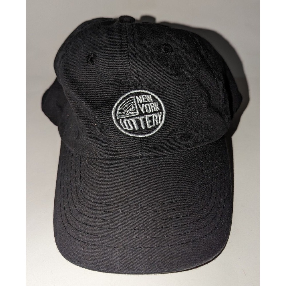 Vintage New York Lottery Strapback Hat Men's One Size Fits All Black That Rich